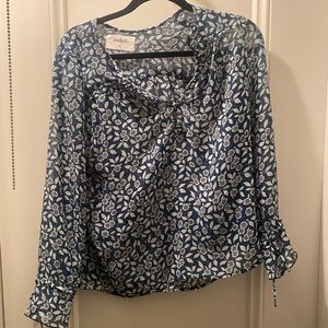 ba&sh floral navy blouse